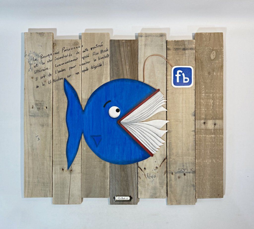 Fish Book - Tableau bois numéroté  - Tous droits réservés – 2022 – Sofi K.