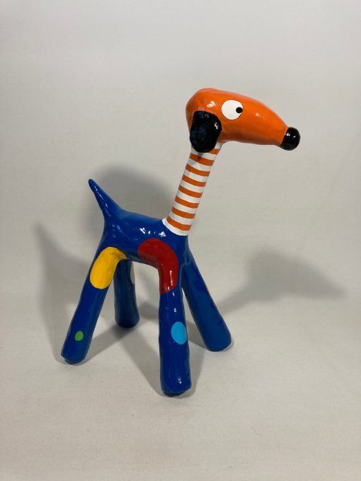 Sculpture plâtre chien - Raf