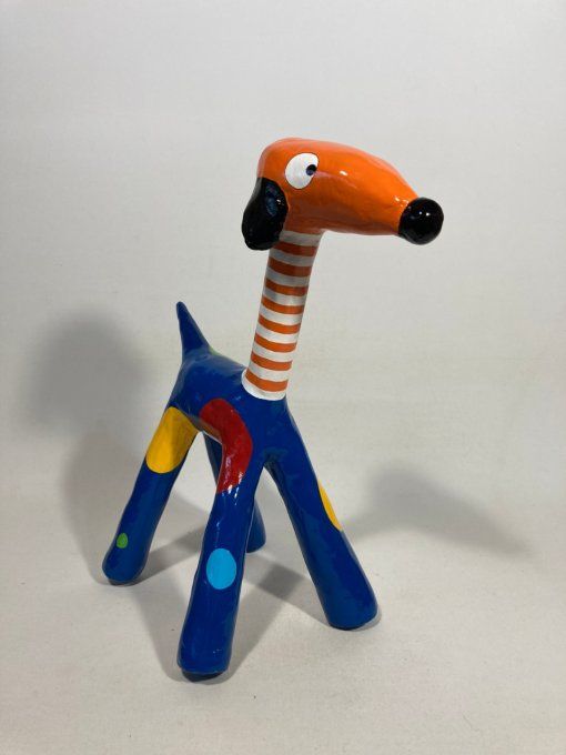 Sculpture plâtre chien - Raf