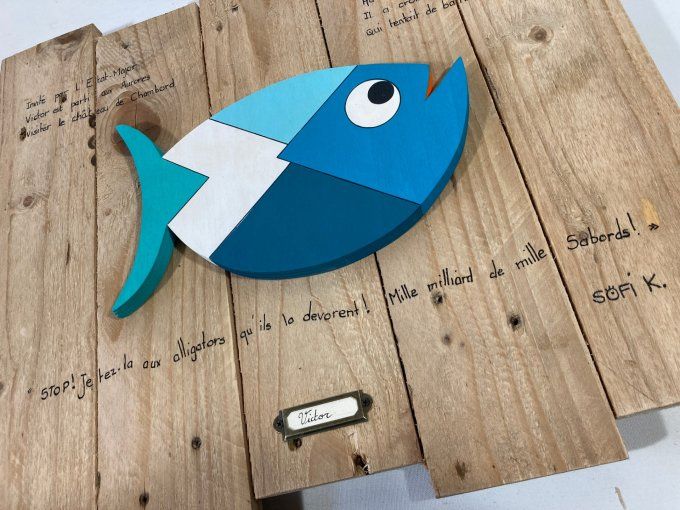 Tableau bois poisson – Victor