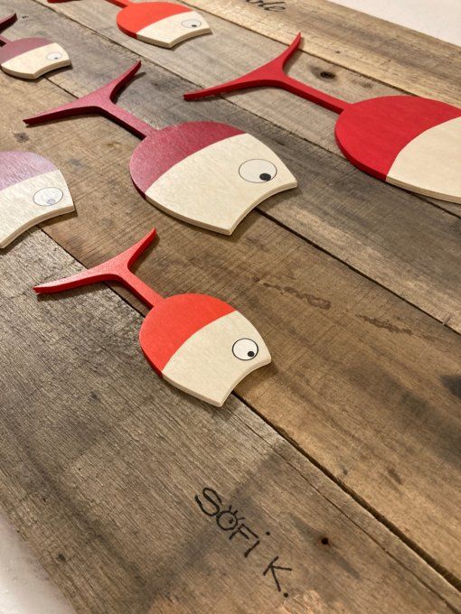 Tableau bois poisson – Océan Viticole