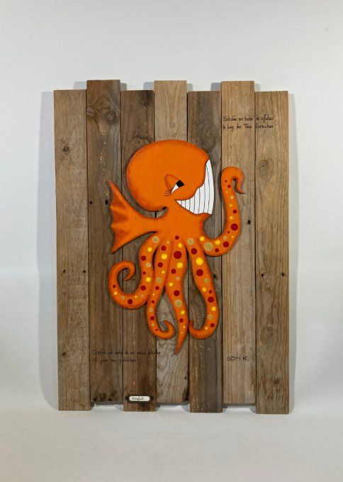 Tableau bois poulpe – Octofish