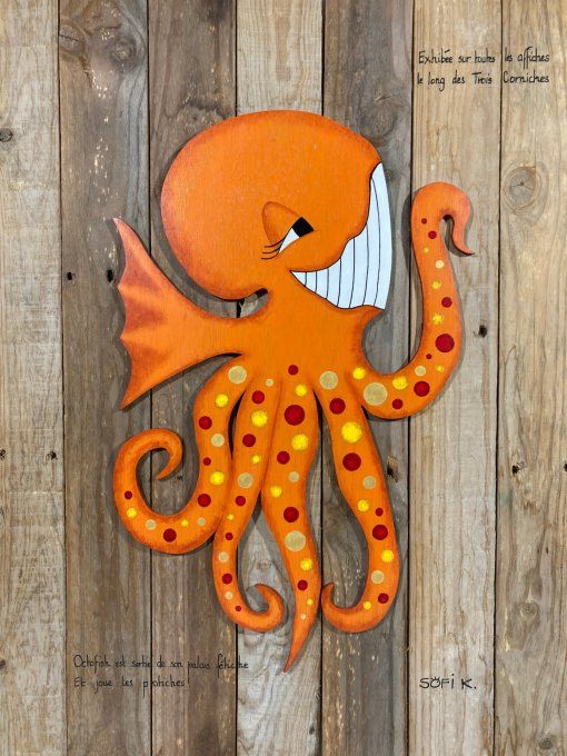 Tableau bois poulpe – Octofish