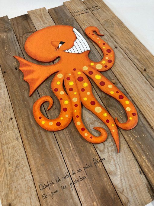 Tableau bois poulpe – Octofish