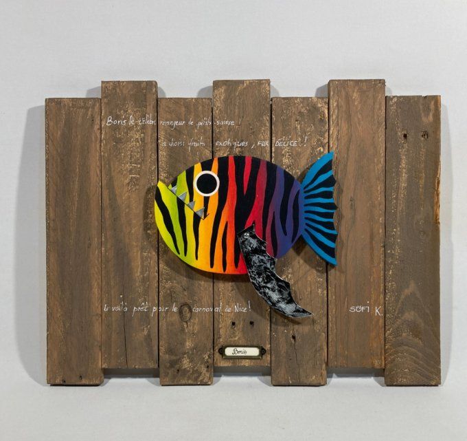 Tableau bois poisson – Boris