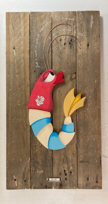 tableau bois crevette - Josette