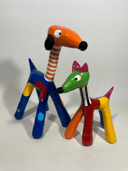 Sculpture plâtre chien - Dob