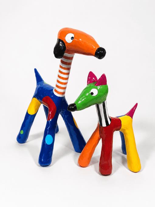 Sculpture plâtre chien - Raf