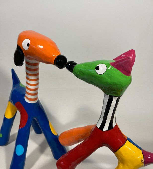 Sculpture plâtre chien - Dob
