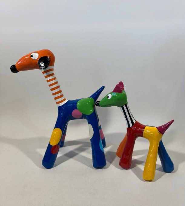 Sculpture plâtre chien - Dob