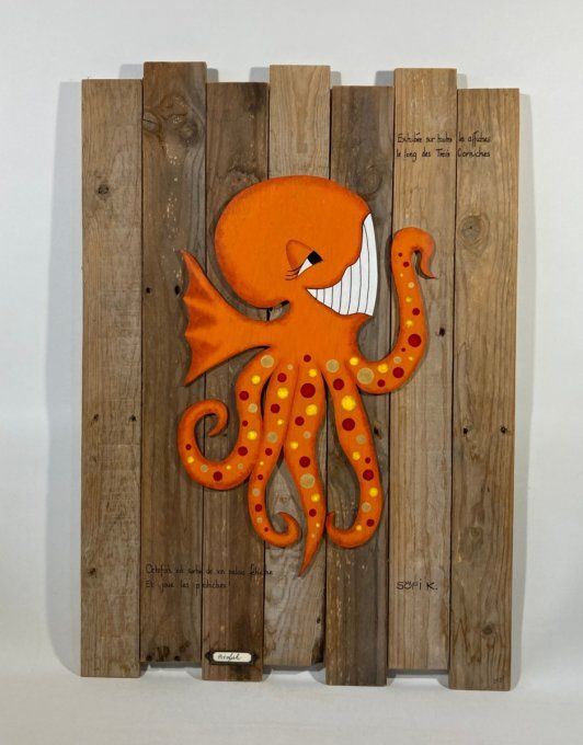 Tableau bois poulpe – Octofish