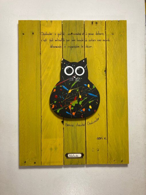 Tableau bois chat – Chalvador