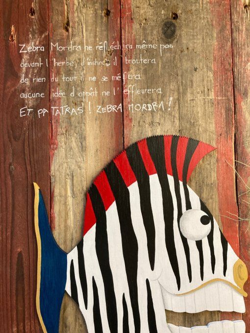 Tableau bois poisson zèbre – Zebra Mordra