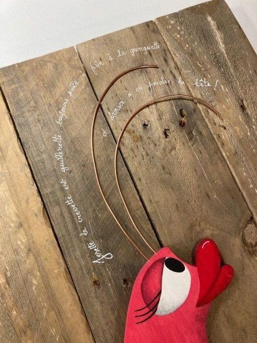 tableau bois crevette - Josette